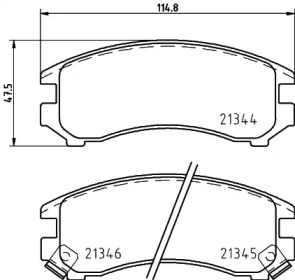 Комплект тормозных колодок (HELLA: 8DB 355 026-921)