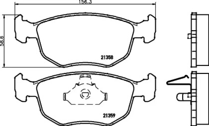 Комплект тормозных колодок (HELLA: 8DB 355 008-191)