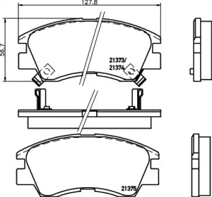 Комплект тормозных колодок (HELLA: 8DB 355 024-051)