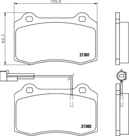 Комплект тормозных колодок (HELLA: 8DB 355 018-061)