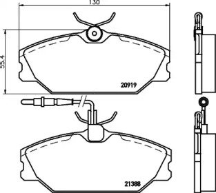 Комплект тормозных колодок (HELLA: 8DB 355 019-181)