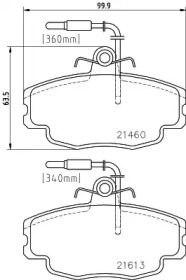 Комплект тормозных колодок (HELLA: 8DB 355 017-981)