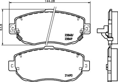 Комплект тормозных колодок (HELLA: 8DB 355 026-991)