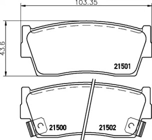 Комплект тормозных колодок (HELLA: 8DB 355 027-021)