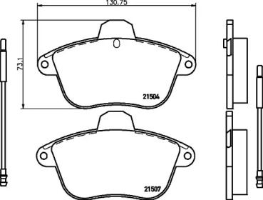 Комплект тормозных колодок (HELLA: 8DB 355 019-081)