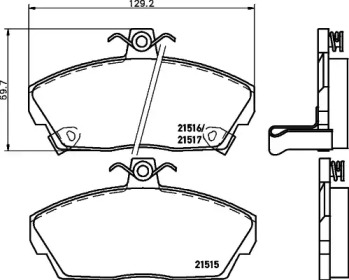 Комплект тормозных колодок (HELLA: 8DB 355 018-031)