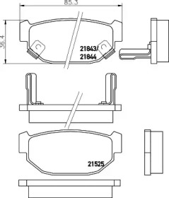 Комплект тормозных колодок (HELLA: 8DB 355 016-481)