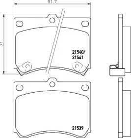 Комплект тормозных колодок (HELLA: 8DB 355 027-031)