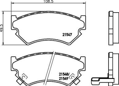 Комплект тормозных колодок (HELLA: 8DB 355 016-321)