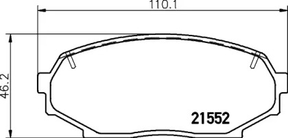 Комплект тормозных колодок (HELLA: 8DB 355 016-821)