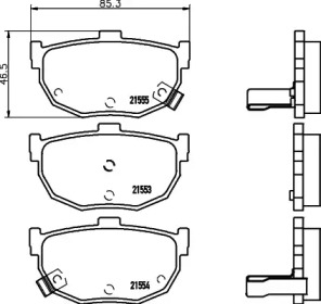 Комплект тормозных колодок (HELLA: 8DB 355 024-061)