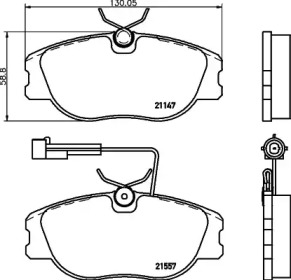 Комплект тормозных колодок (HELLA: 8DB 355 017-961)