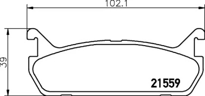 Комплект тормозных колодок (HELLA: 8DB 355 016-601)