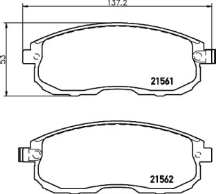 Комплект тормозных колодок (HELLA: 8DB 355 027-091)