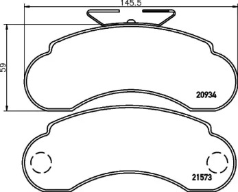 Комплект тормозных колодок (HELLA: 8DB 355 019-101)