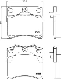 Комплект тормозных колодок (HELLA: 8DB 355 018-381)