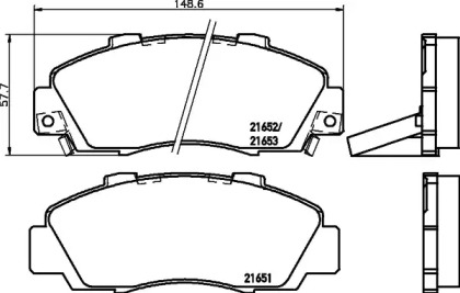 Комплект тормозных колодок (HELLA: 8DB 355 024-511)