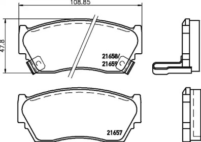 Комплект тормозных колодок (HELLA: 8DB 355 027-151)