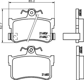 Комплект тормозных колодок (HELLA: 8DB 355 018-611)