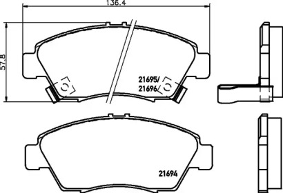 Комплект тормозных колодок (HELLA: 8DB 355 027-201)