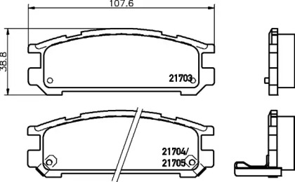 Комплект тормозных колодок (HELLA: 8DB 355 027-231)