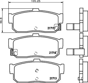 Комплект тормозных колодок (HELLA: 8DB 355 027-251)