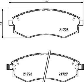 Комплект тормозных колодок (HELLA: 8DB 355 027-271)