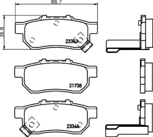 Комплект тормозных колодок (HELLA: 8DB 355 024-601)