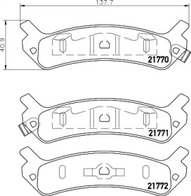 Комплект тормозных колодок (HELLA: 8DB 355 016-901)