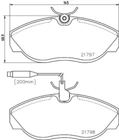 Комплект тормозных колодок (HELLA: 8DB 355 018-141)