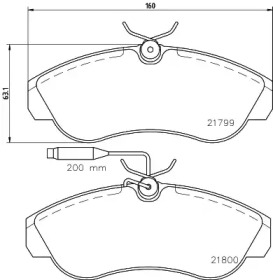 Комплект тормозных колодок (HELLA: 8DB 355 018-151)