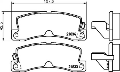 Комплект тормозных колодок (HELLA: 8DB 355 027-321)