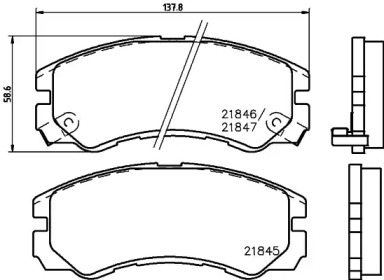 Комплект тормозных колодок (HELLA: 8DB 355 027-341)