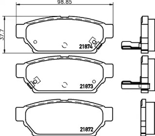 Комплект тормозных колодок (HELLA: 8DB 355 027-351)