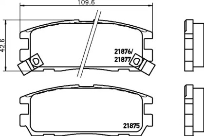 Комплект тормозных колодок (HELLA: 8DB 355 027-361)