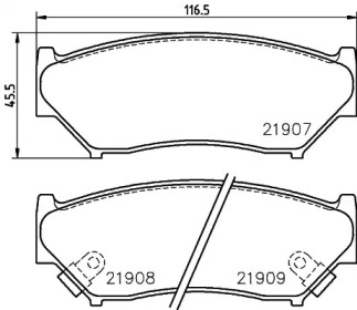 Комплект тормозных колодок (HELLA: 8DB 355 027-371)