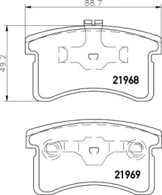 Комплект тормозных колодок (HELLA: 8DB 355 016-971)