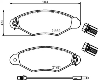 Комплект тормозных колодок (HELLA: 8DB 355 019-301)