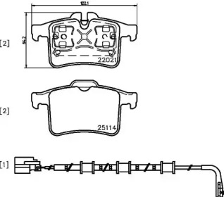 Комплект тормозных колодок (HELLA: 8DB 355 021-561)