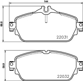 Комплект тормозных колодок (HELLA: 8DB 355 029-931)