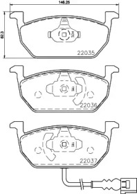 Комплект тормозных колодок (HELLA: 8DB 355 021-951)