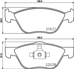 Комплект тормозных колодок (HELLA: 8DB 355 024-931)