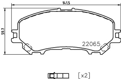 Комплект тормозных колодок (HELLA: 8DB 355 021-861)