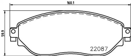 Комплект тормозных колодок (HELLA: 8DB 355 021-891)