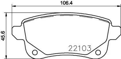 Комплект тормозных колодок (HELLA: 8DB 355 023-211)