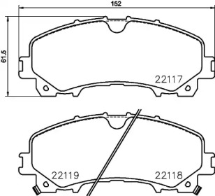 Комплект тормозных колодок (HELLA: 8DB 355 024-621)