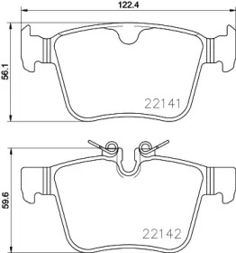 Комплект тормозных колодок (HELLA: 8DB 355 023-361)