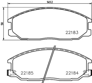 Комплект тормозных колодок (HELLA: 8DB 355 023-281)