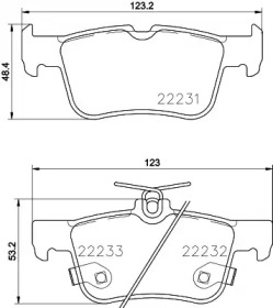 Комплект тормозных колодок (HELLA: 8DB 355 023-301)