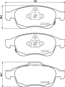 Комплект тормозных колодок (HELLA: 8DB 355 023-251)